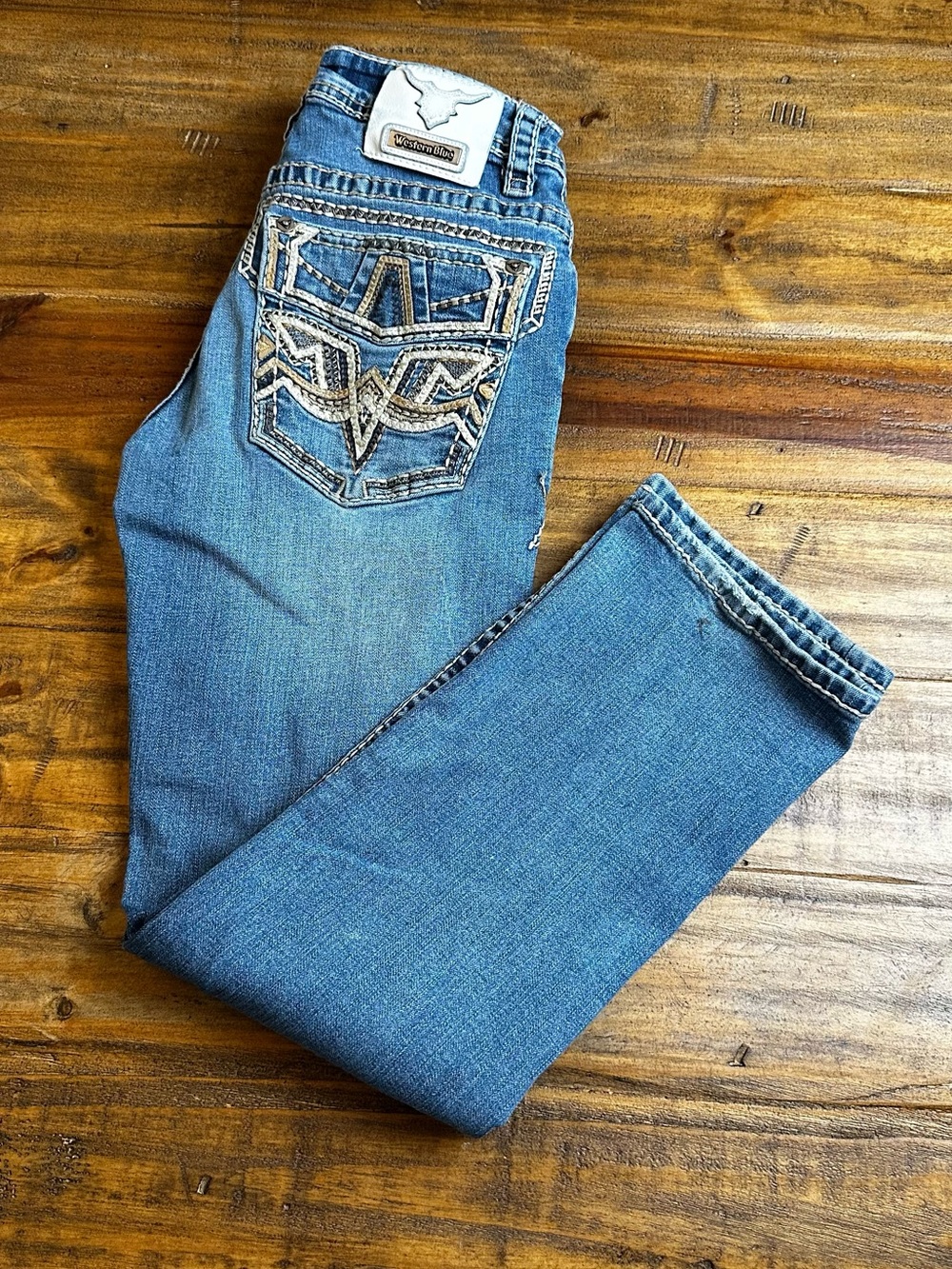 Rock Revival Light Blue Skinny Jeans with Embroidered Back Pockets